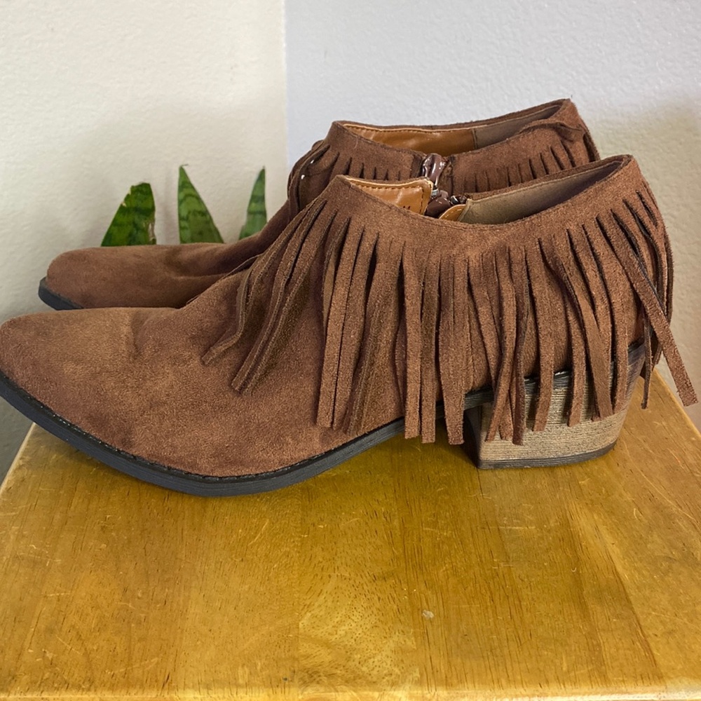 Coconuts Ankle Boots Womens 8.5 M Brown Suede Western Texas Cowgirl